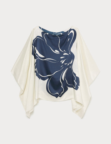 Marina Rinaldi silk satin poncho for woman