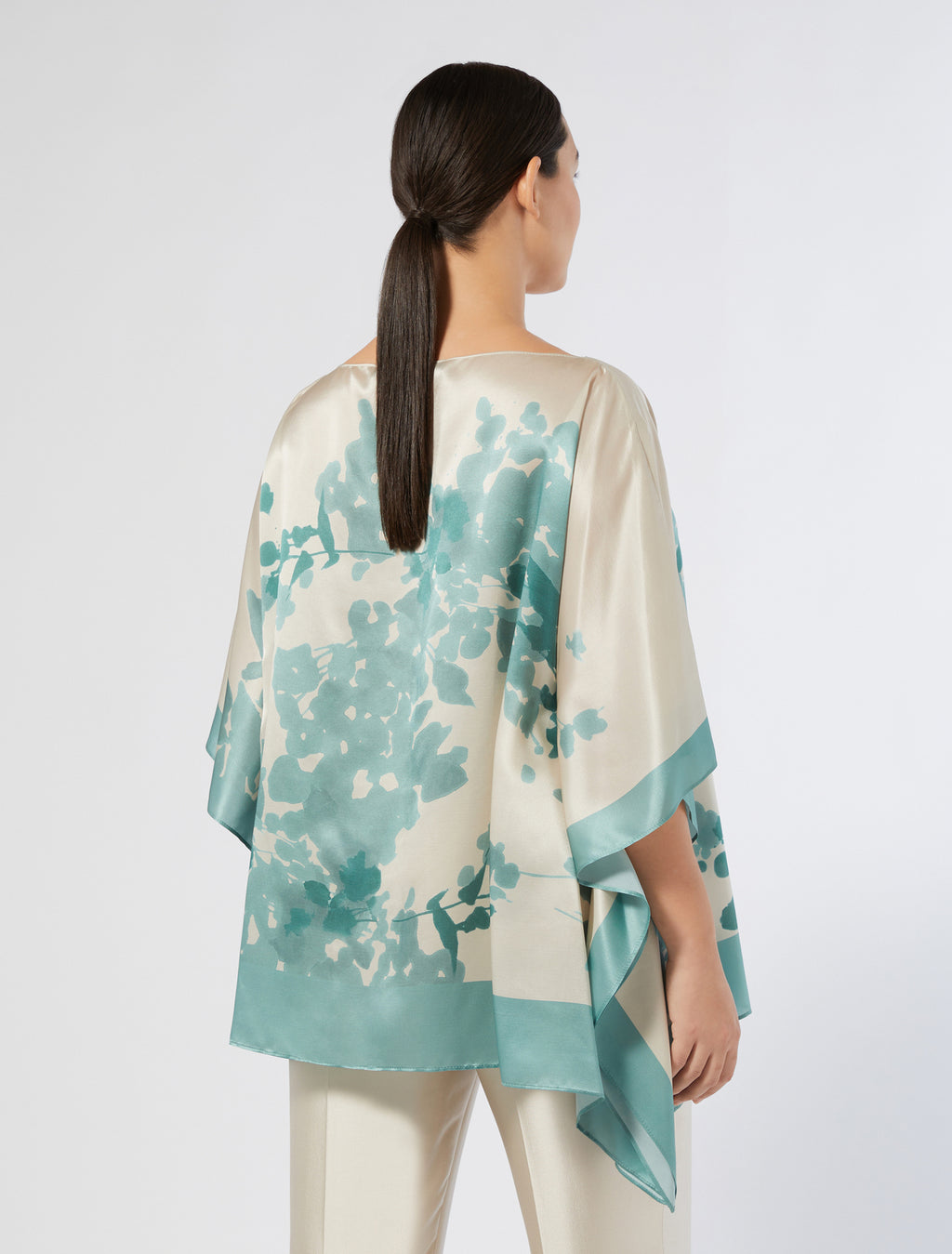 Silk satin poncho