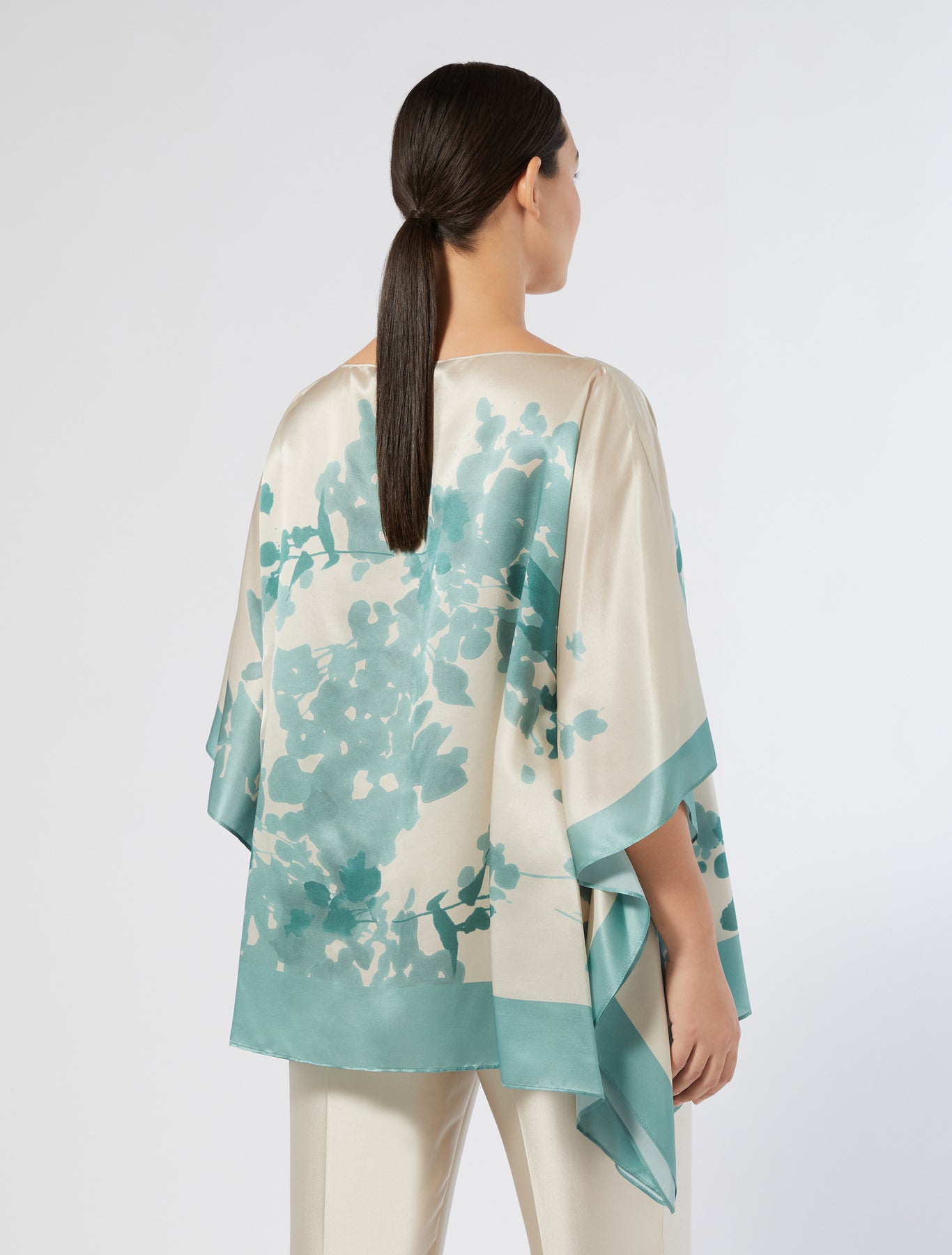 Silk satin poncho
