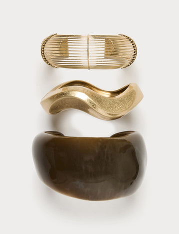 marina rinaldi metal and resin bracelet set for woman