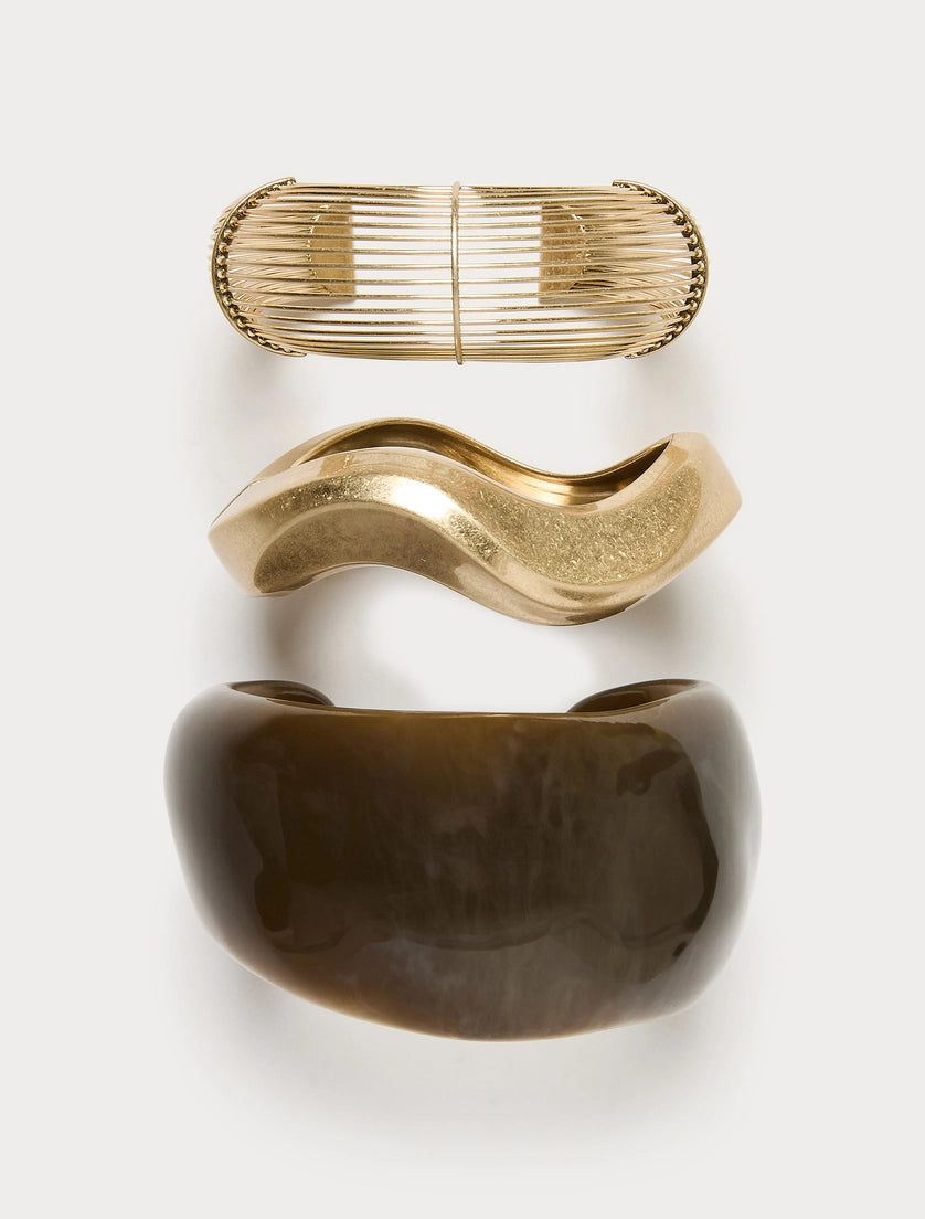 Metal and resin bracelet set