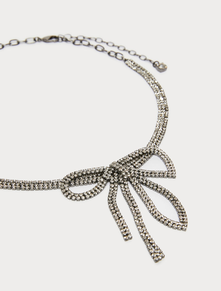 Bow necklace, brooch and earrings