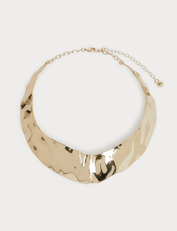 Hammered metal choker