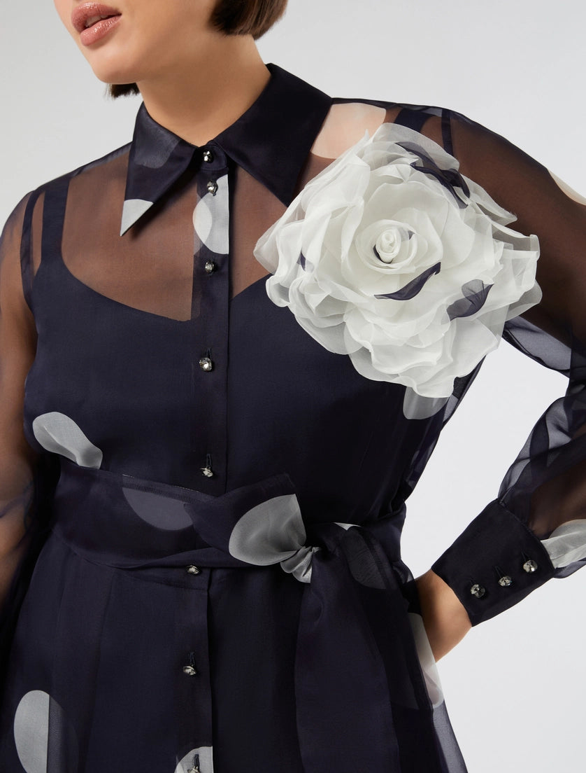 Organza flower brooch