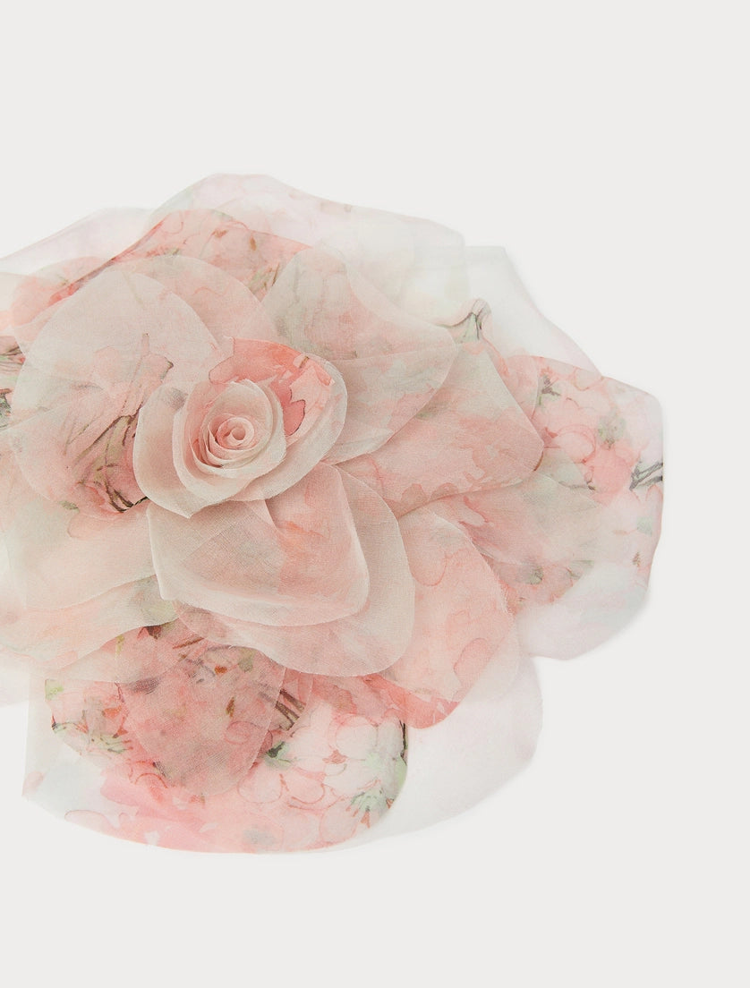 marina rinaldi organza flower brooch for woman