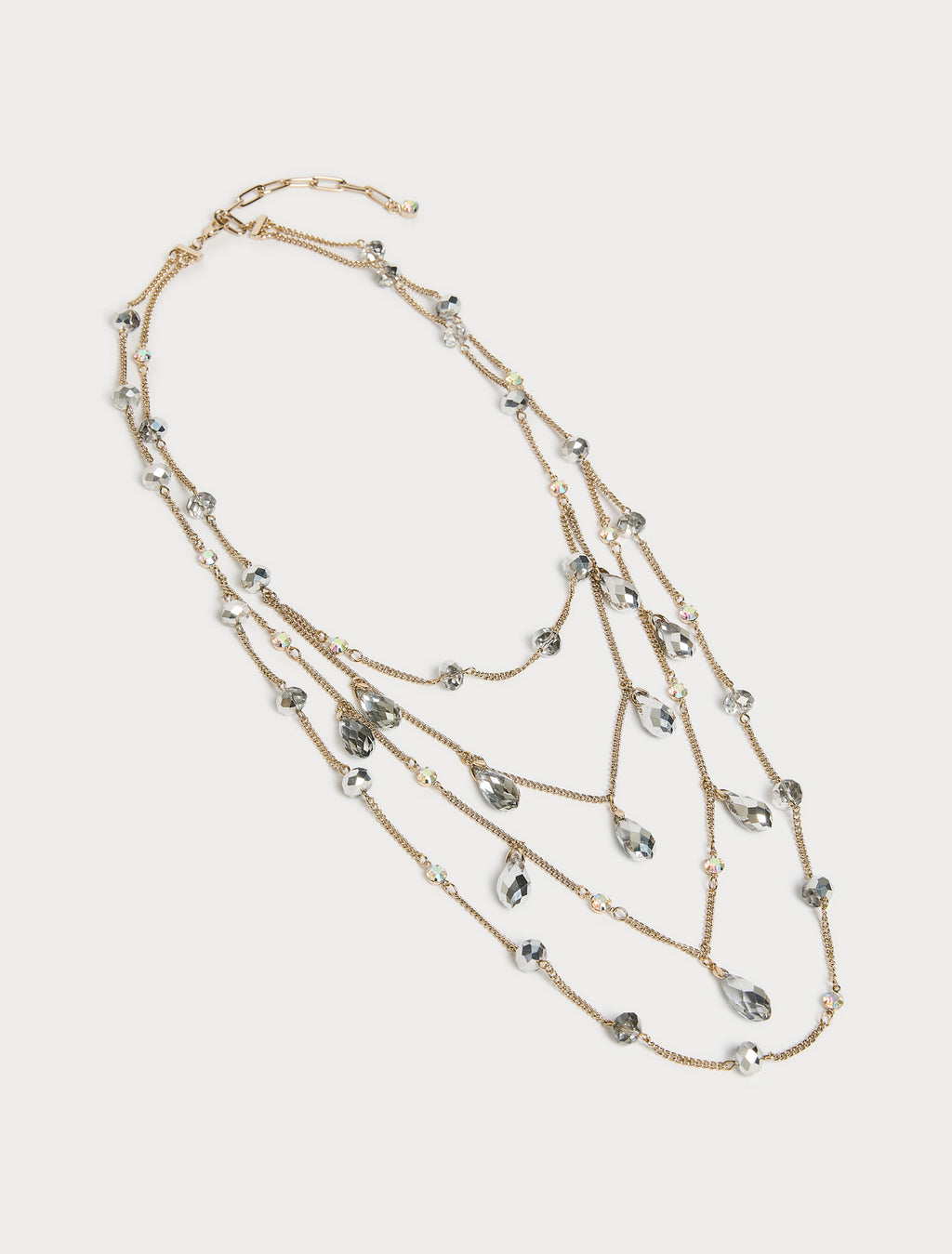 marina rinaldi jet and rhinestone-adorned multi-strand necklace for woman