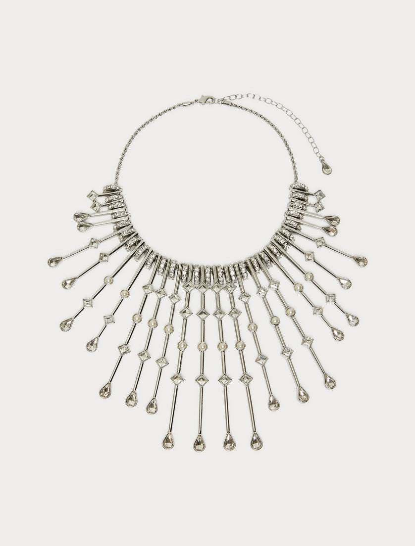 Rhinestone and pearl necklace