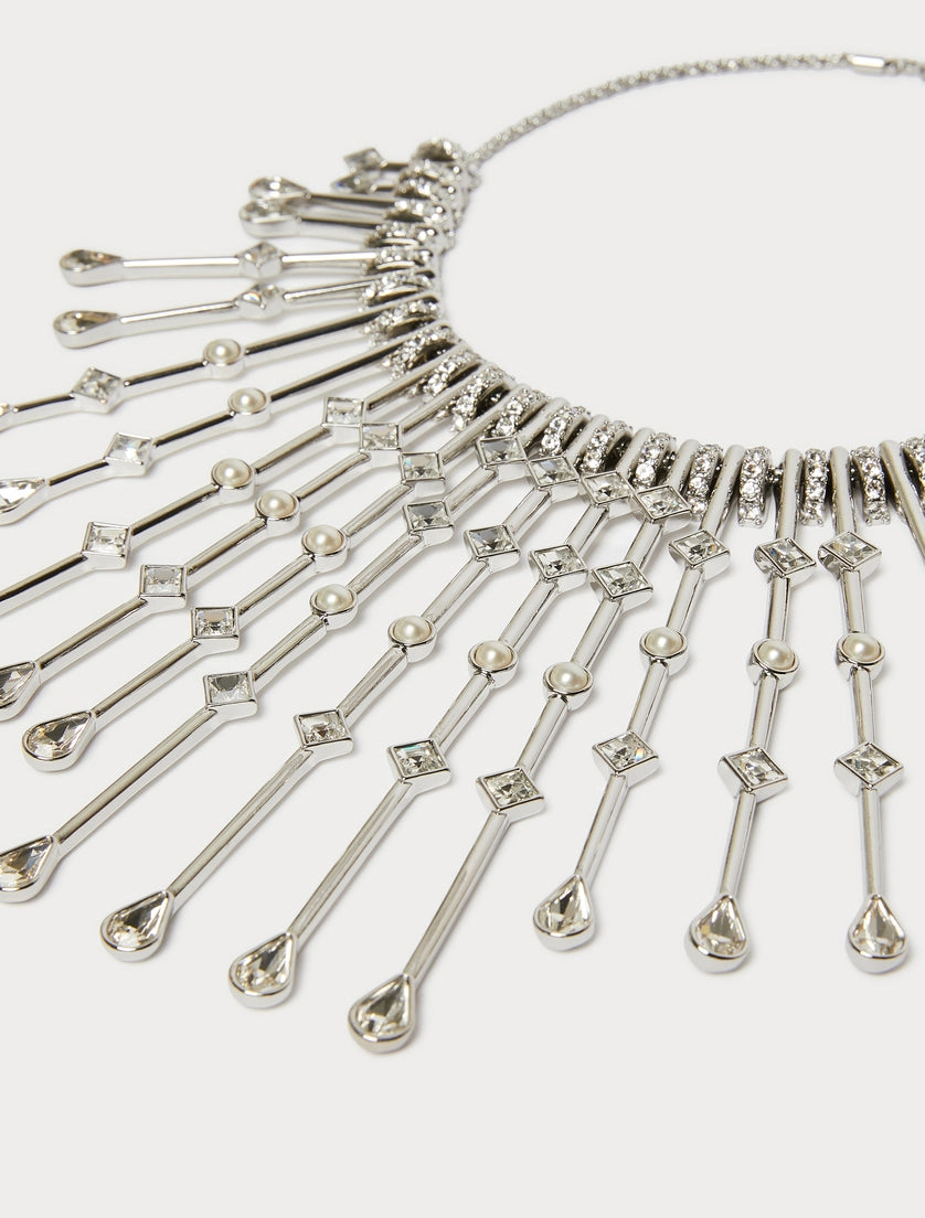 Rhinestone and pearl necklace