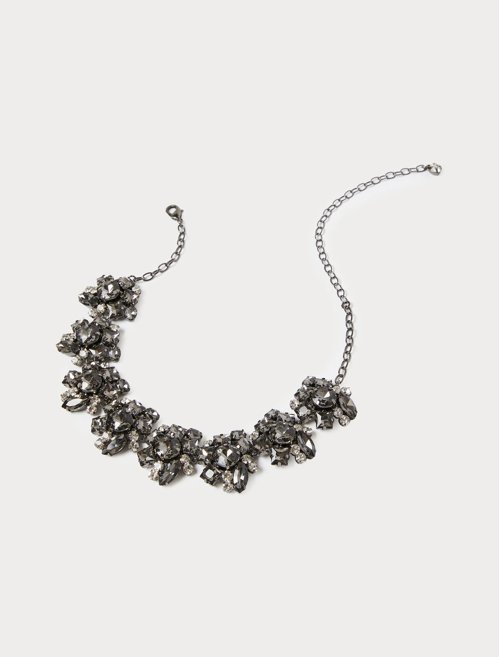 Rhinestone-adorned choker and earrings