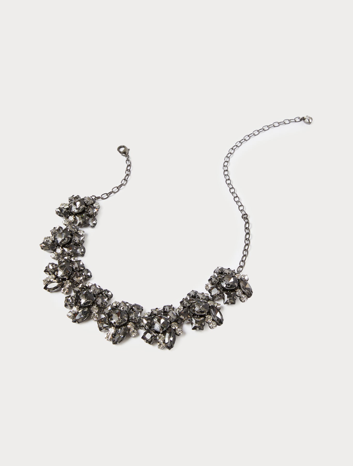 Rhinestone-adorned choker and earrings