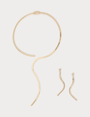 Wave necklace and earrings