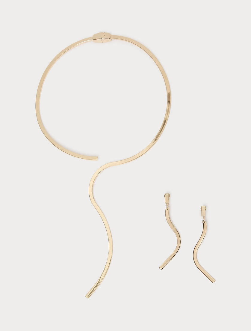 Wave necklace and earrings
