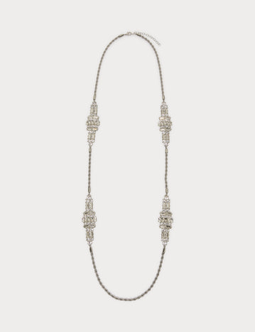 Marina Rinaldi rhinestone-adorned torchon necklace for woman