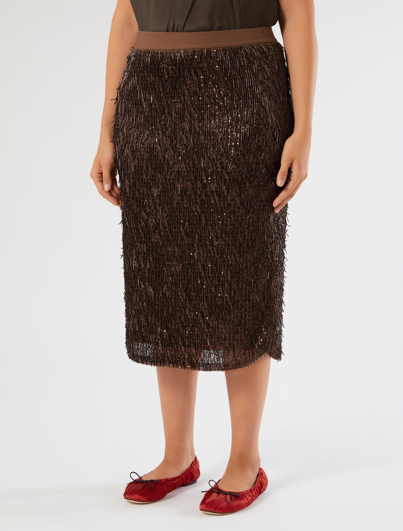 marina rinaldi sequinned tulle skirt for woman