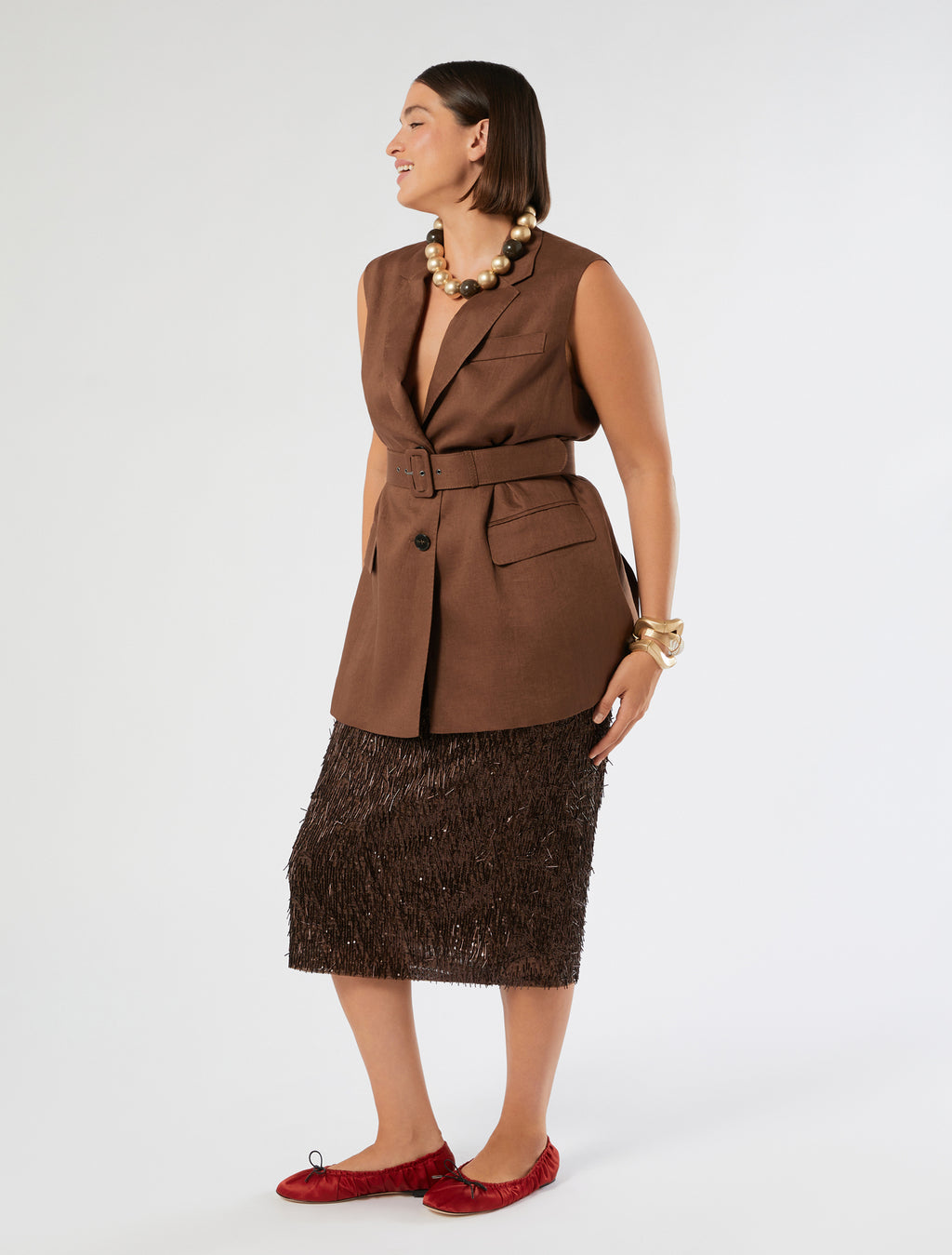 marina rinaldi sequinned tulle skirt for woman