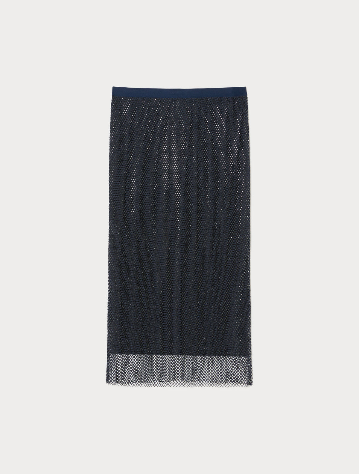 Marina Rinaldi rhinestone-adorned mesh jersey skirt for woman
