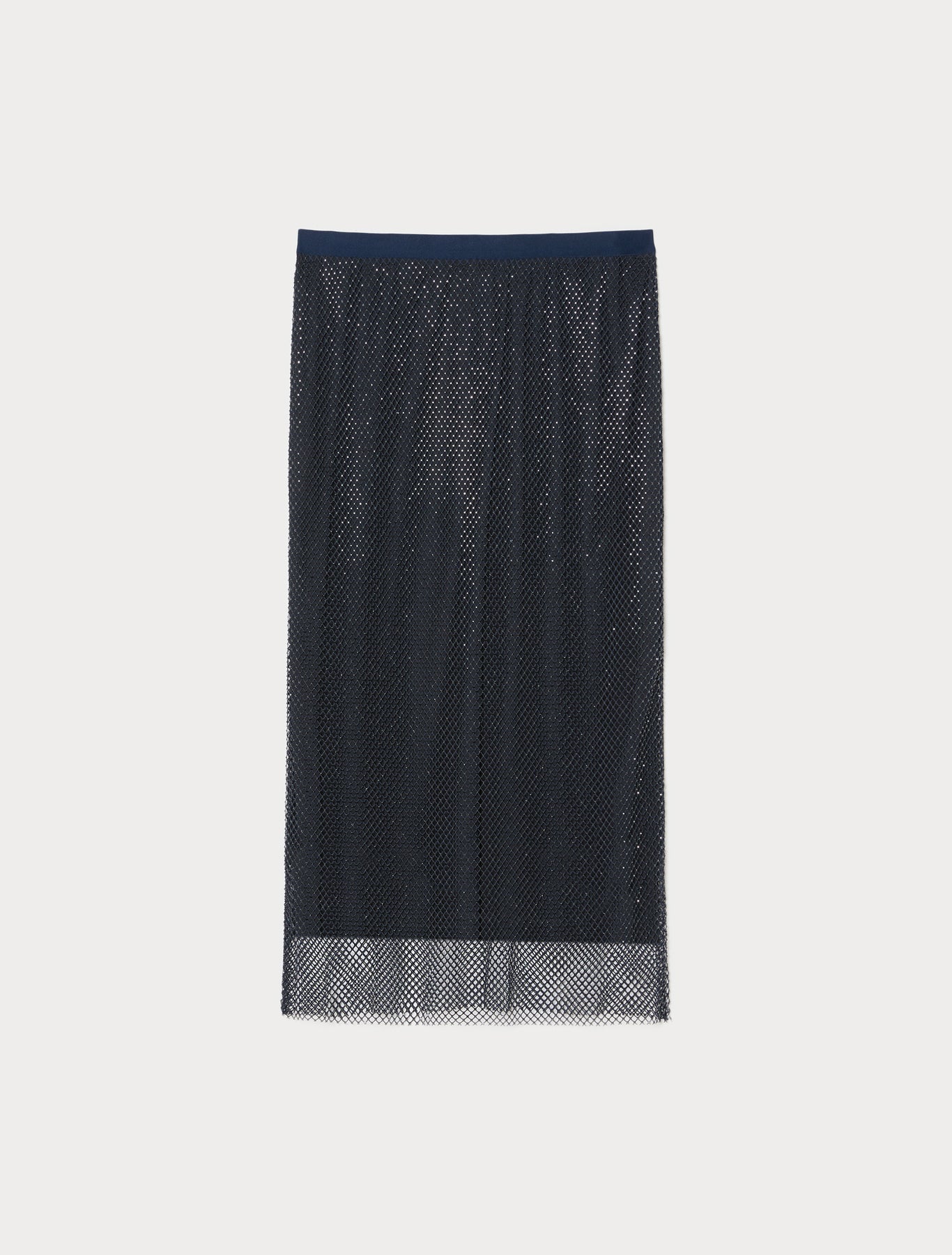 Marina Rinaldi rhinestone-adorned mesh jersey skirt for woman
