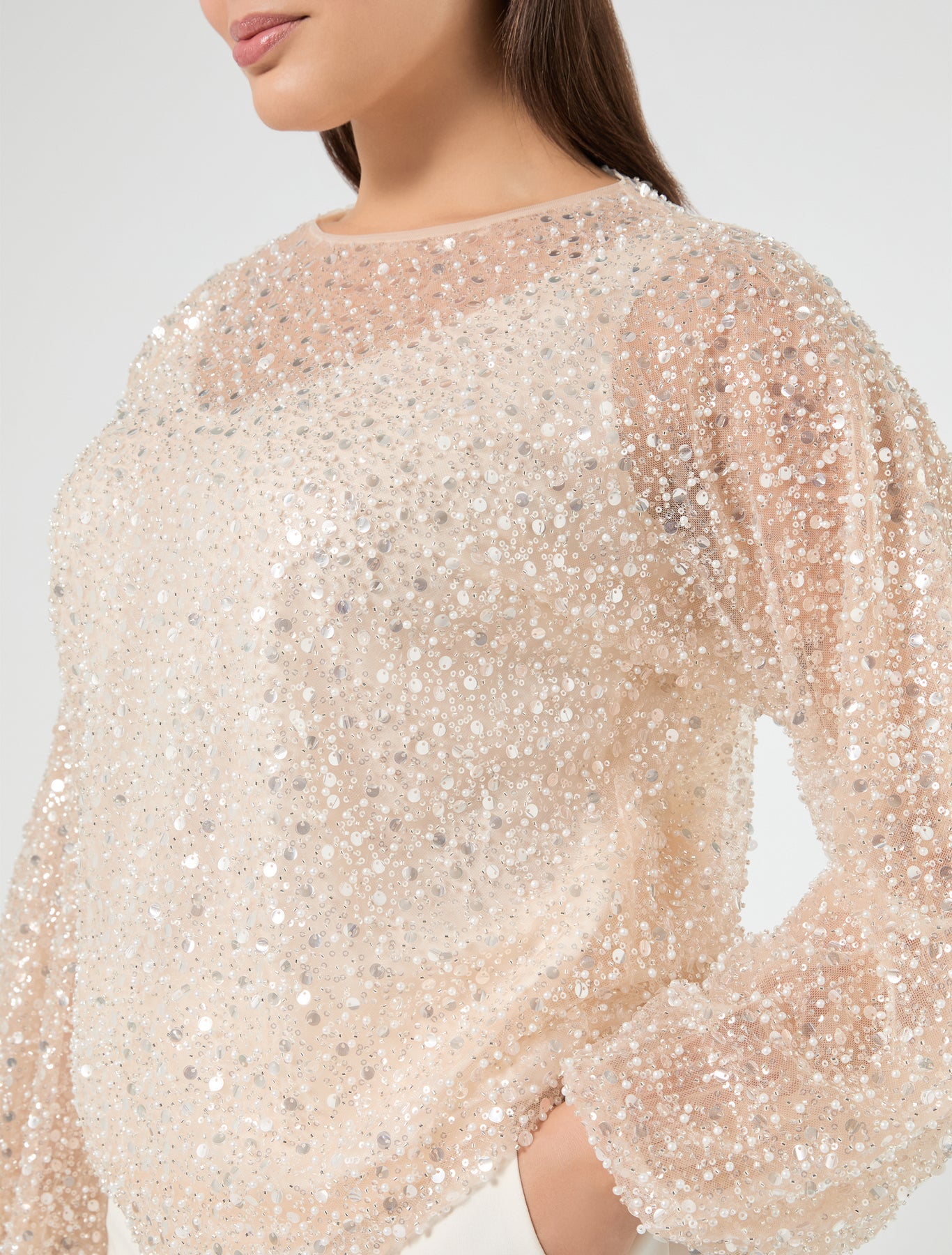 Marina Rinaldi embroidered tulle tunic for woman