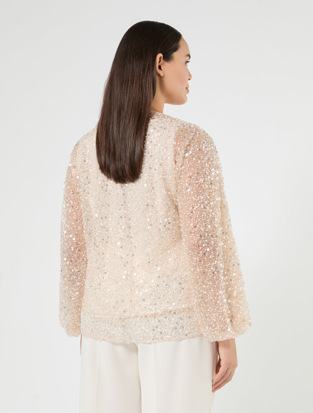Marina Rinaldi embroidered tulle tunic for woman