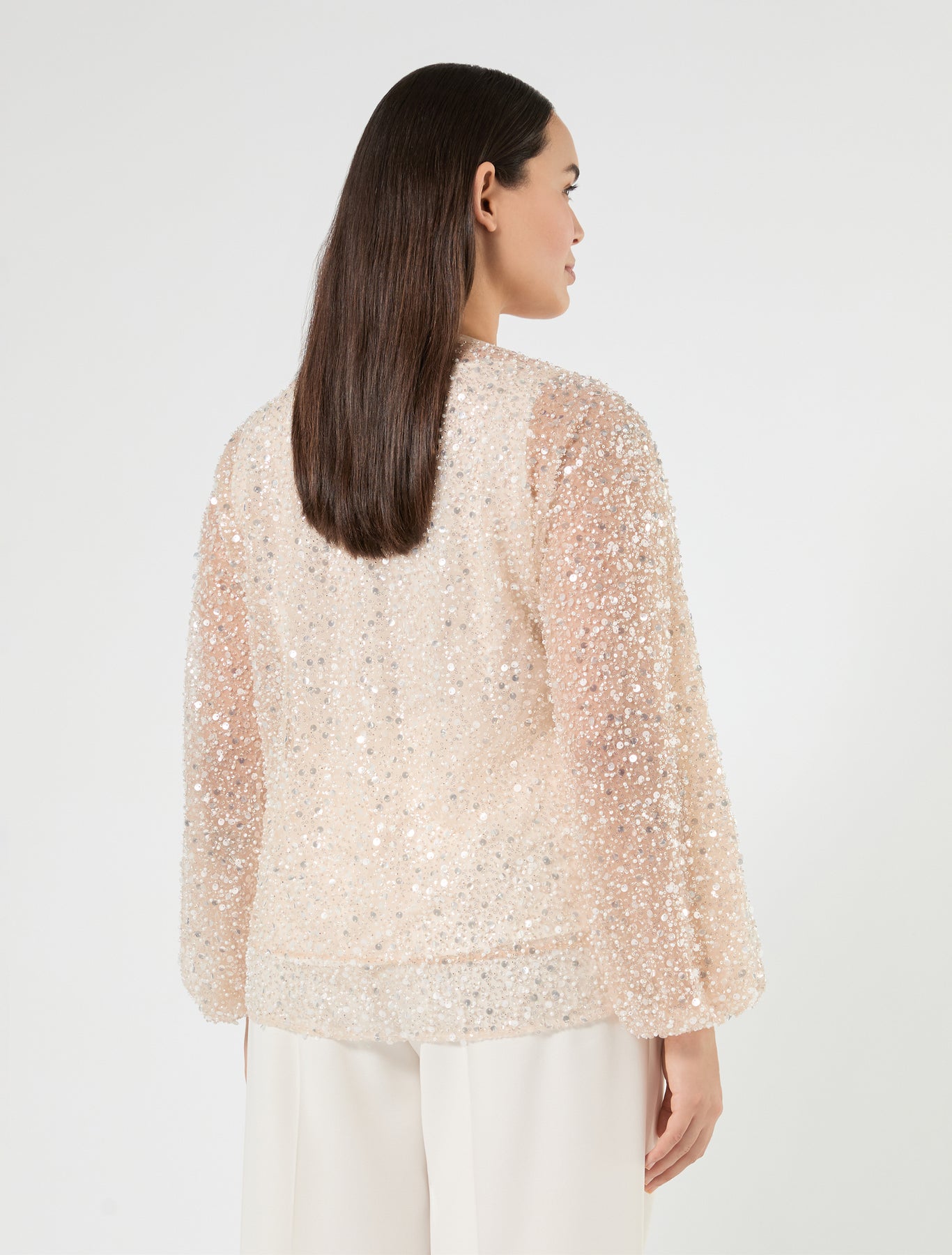 Marina Rinaldi embroidered tulle tunic for woman