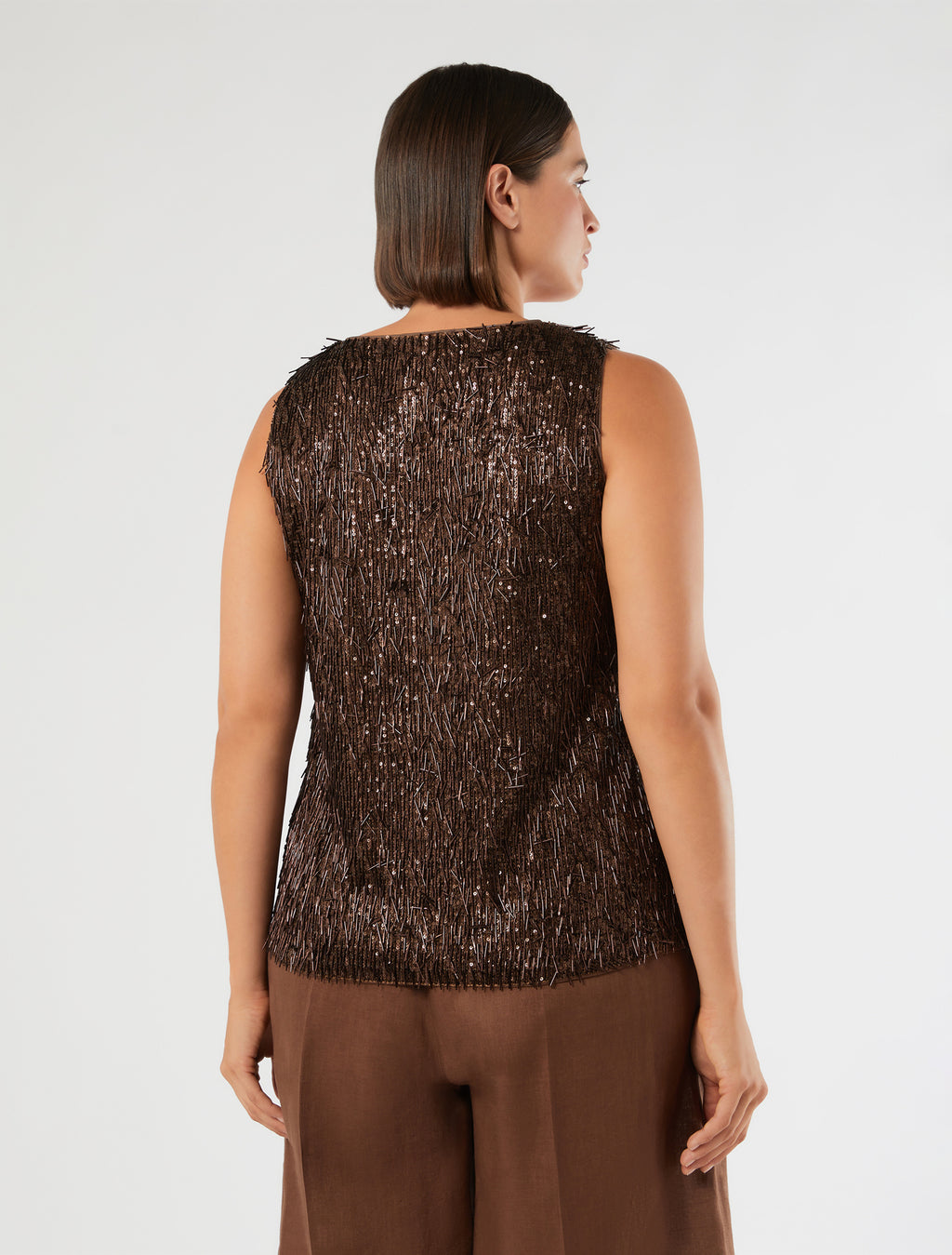 marina rinaldi embroidered tulle top for woman