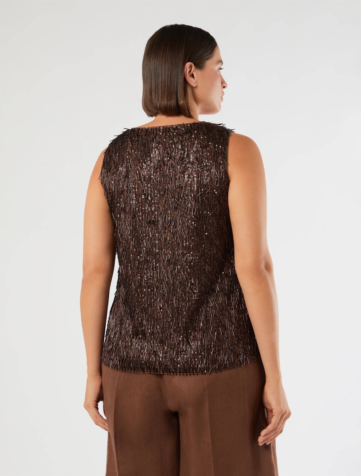 marina rinaldi embroidered tulle top for woman