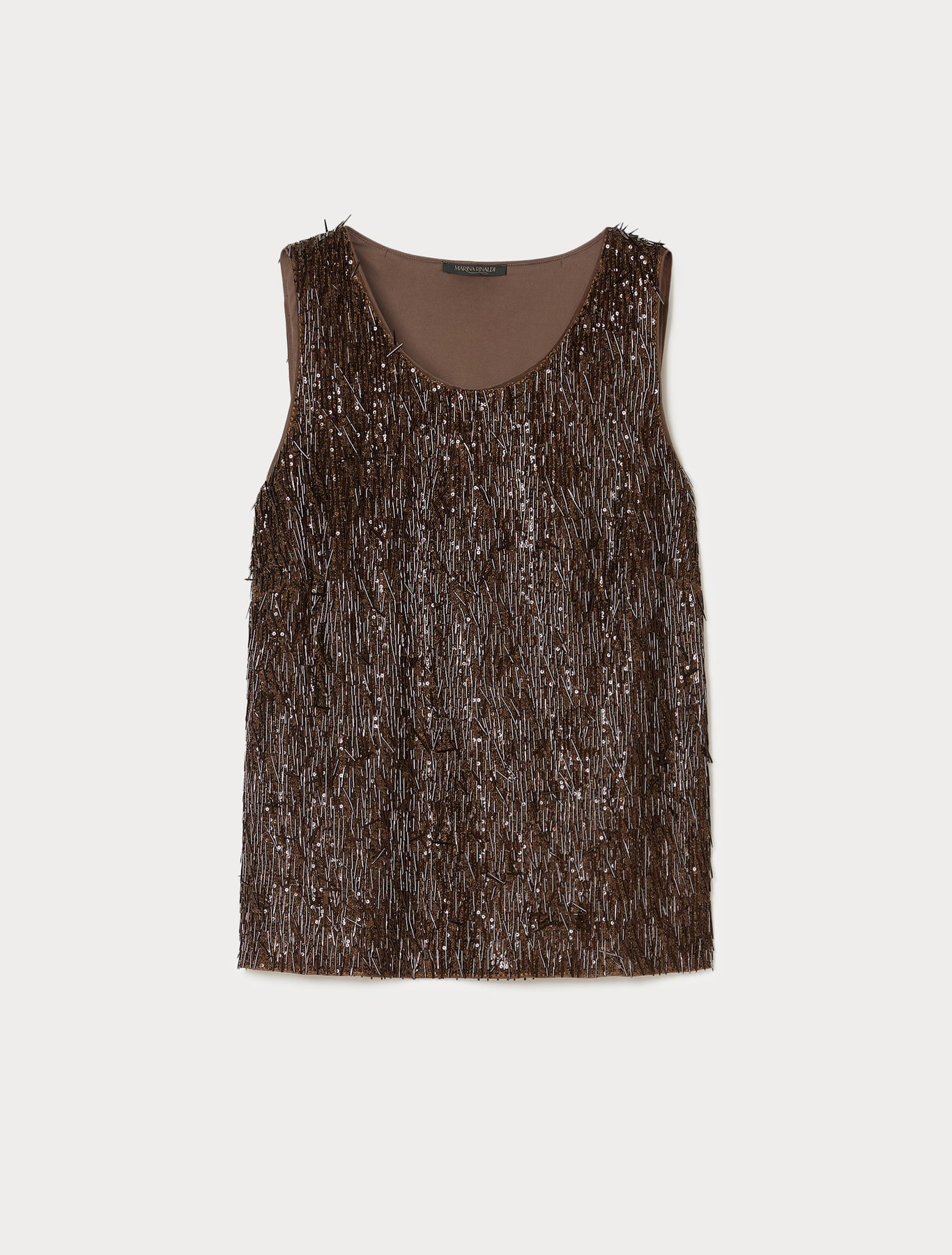 marina rinaldi embroidered tulle top for woman