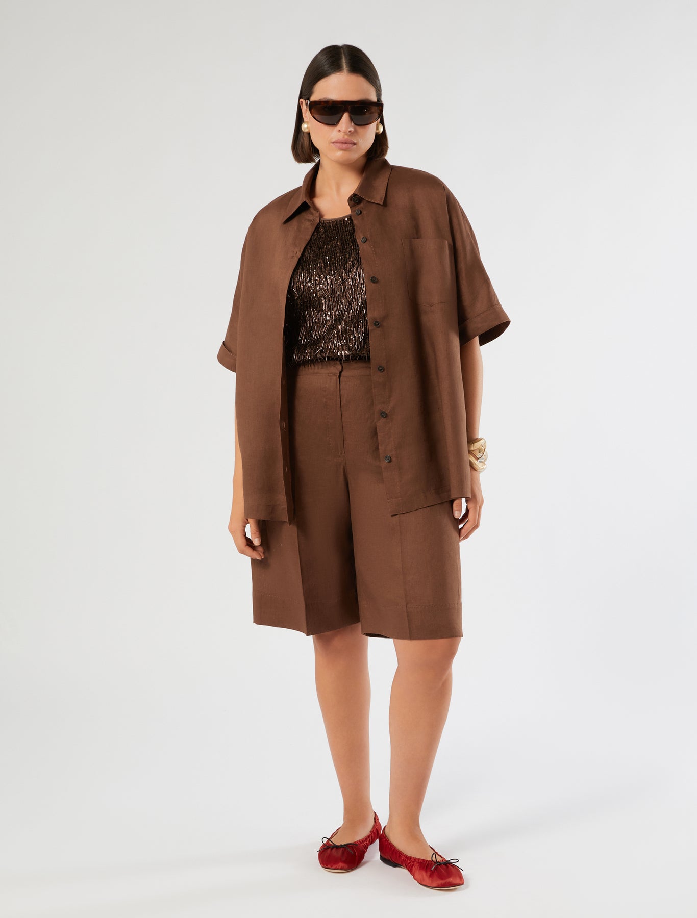 marina rinaldi embroidered tulle top for woman