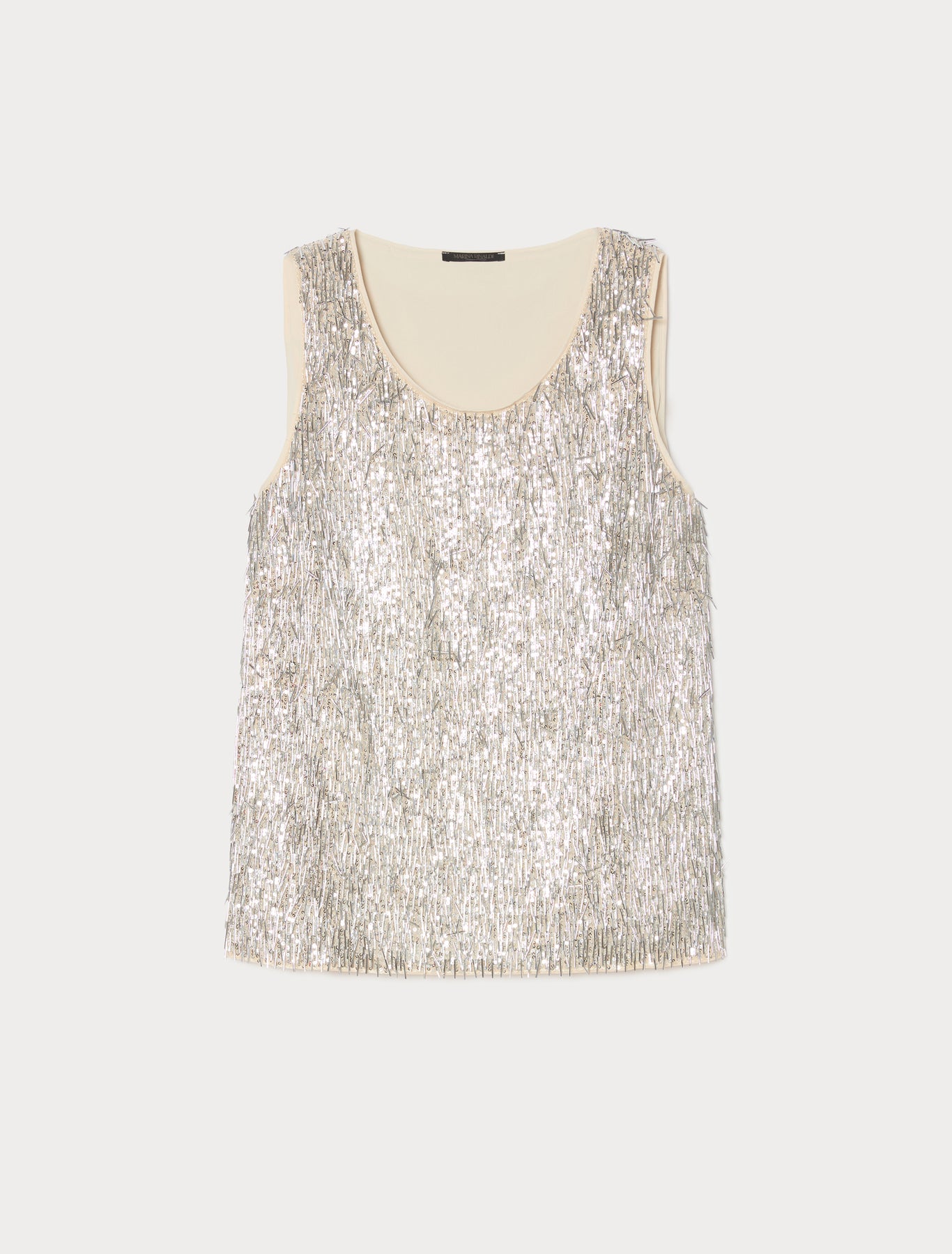 marina rinaldi embroidered tulle top for woman