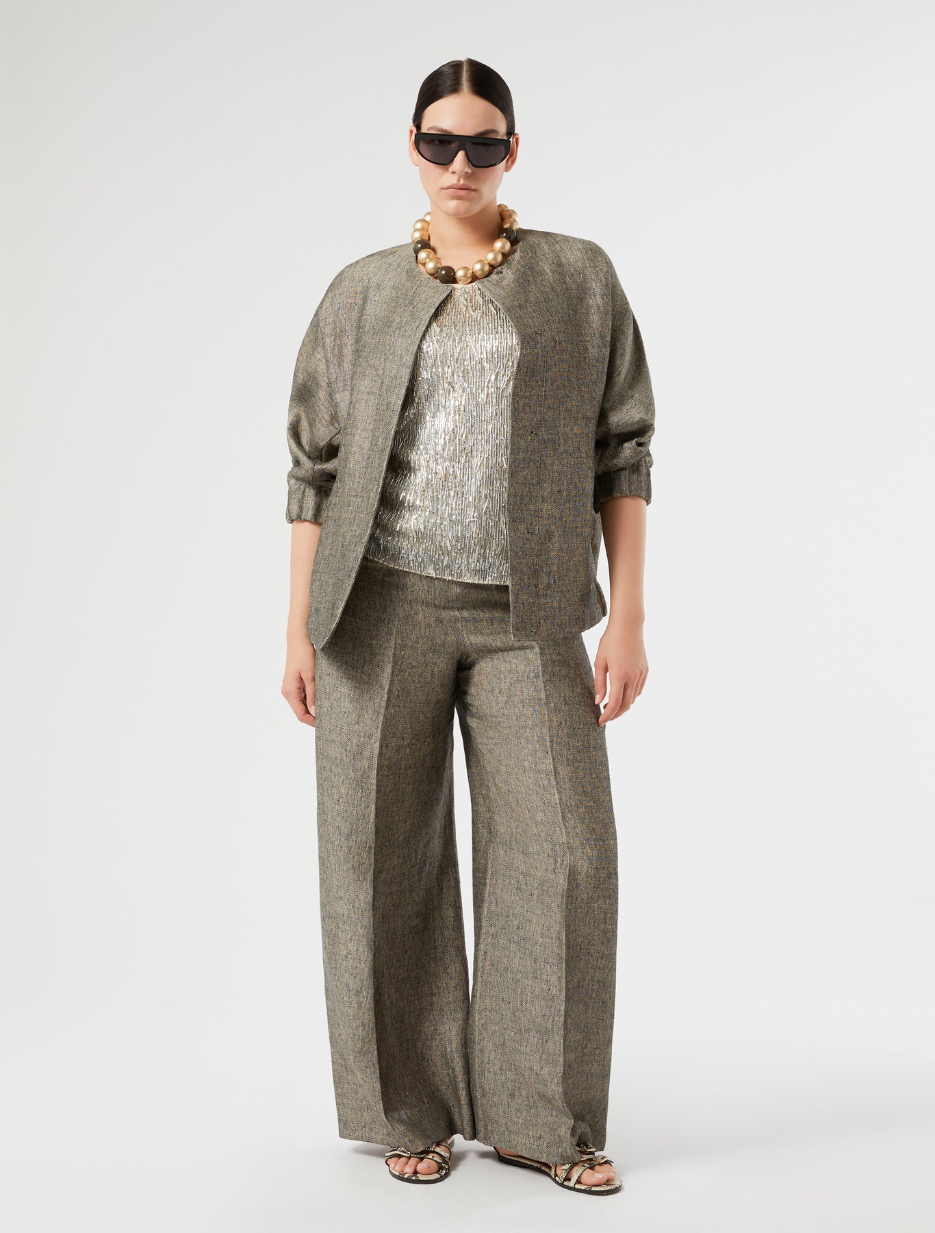 marina rinaldi embroidered tulle top for woman