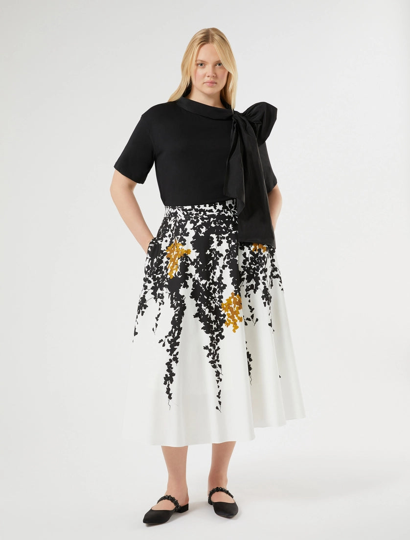 Jersey and taffeta T-shirt