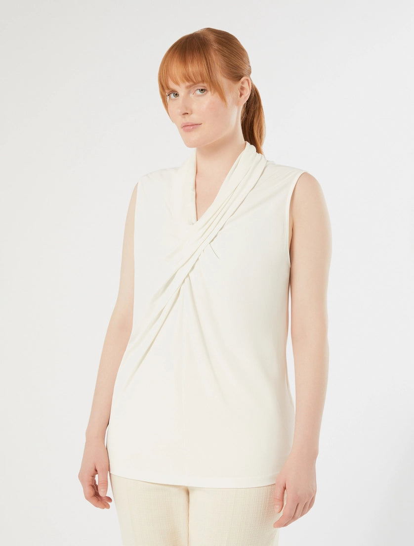 marina rinaldi draped interlock jersey t-shirt for woman