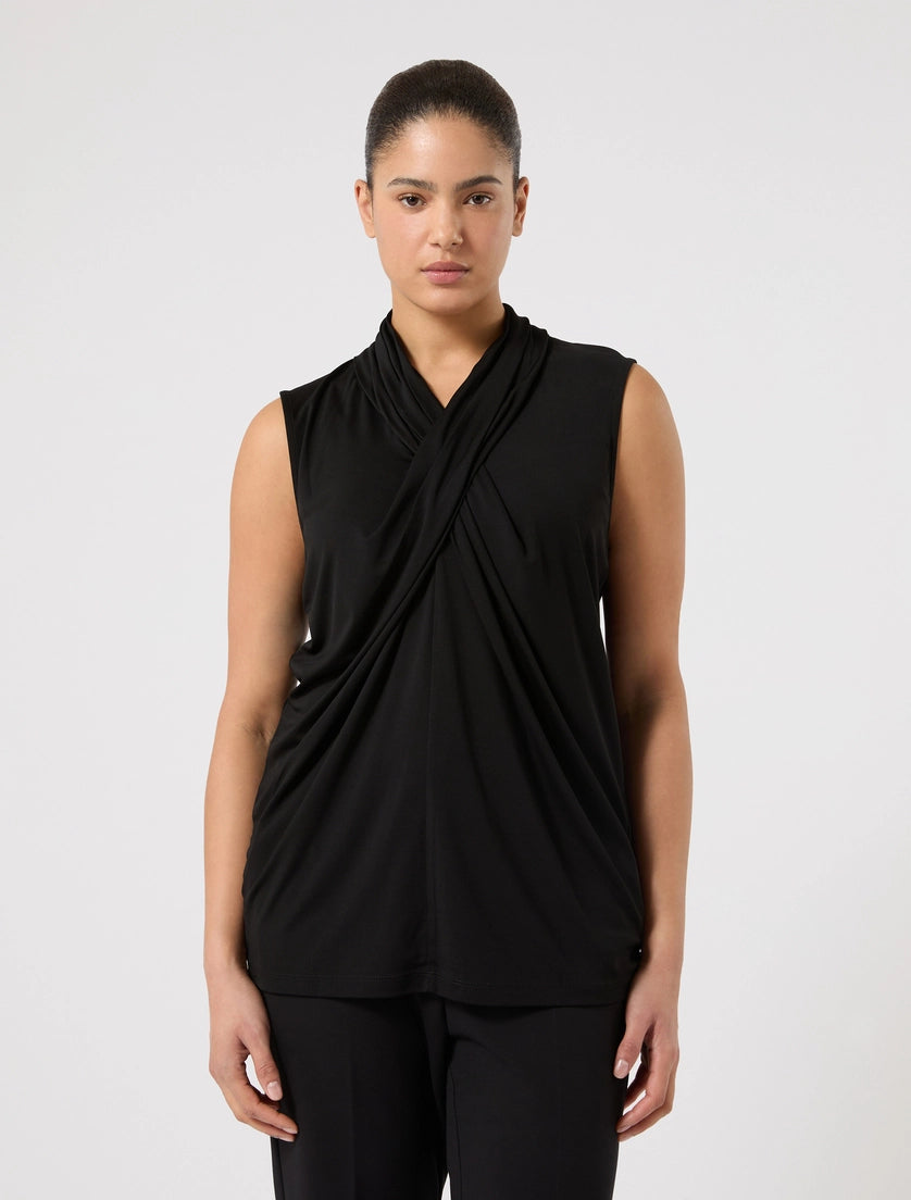marina rinaldi draped interlock jersey t-shirt for woman