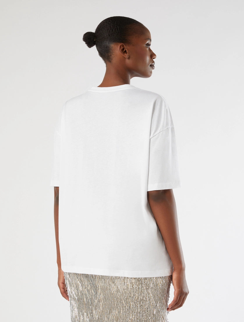 marina rinaldi embroidered jersey t-shirt for woman