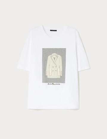 marina rinaldi embroidered jersey t-shirt for woman
