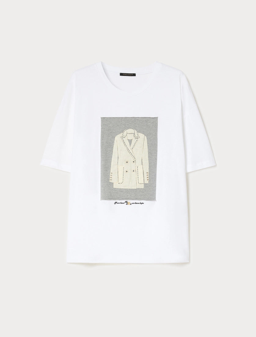 marina rinaldi embroidered jersey t-shirt for woman
