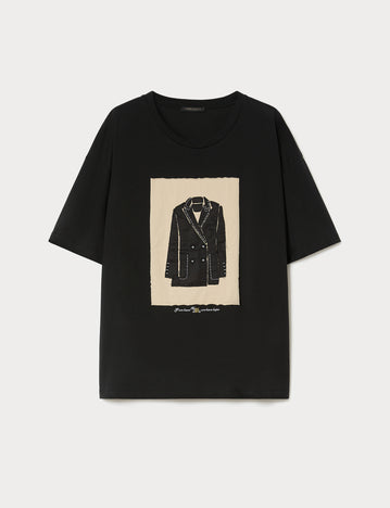 marina rinaldi embroidered jersey t-shirt for woman