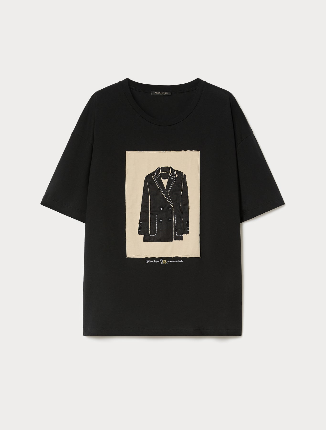 marina rinaldi embroidered jersey t-shirt for woman