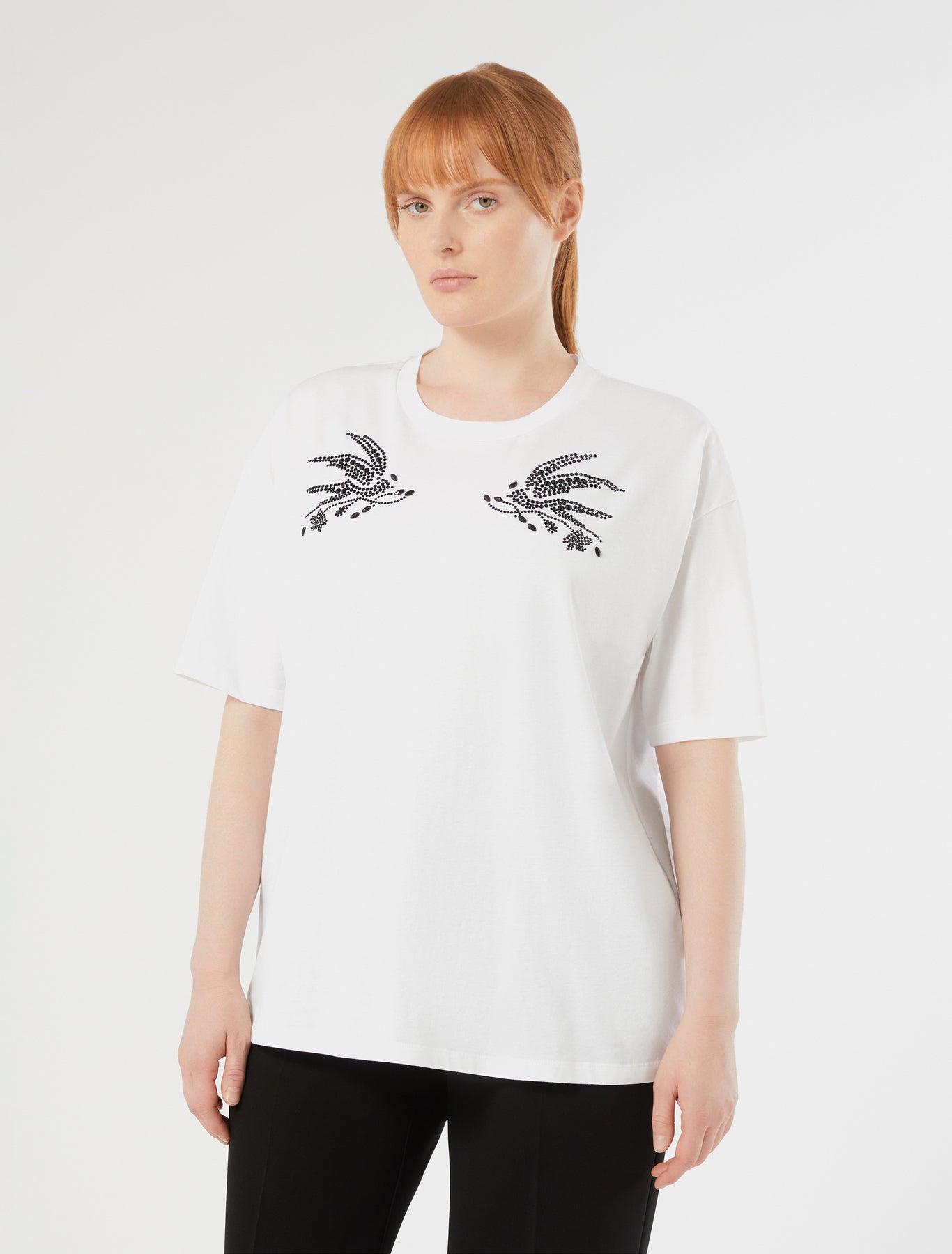 marina rinaldi embroidered jersey t-shirt for woman