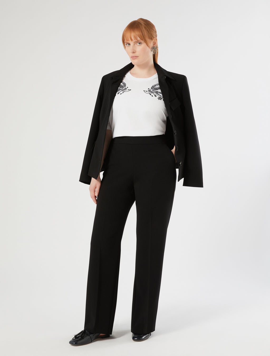 marina rinaldi embroidered jersey t-shirt for woman