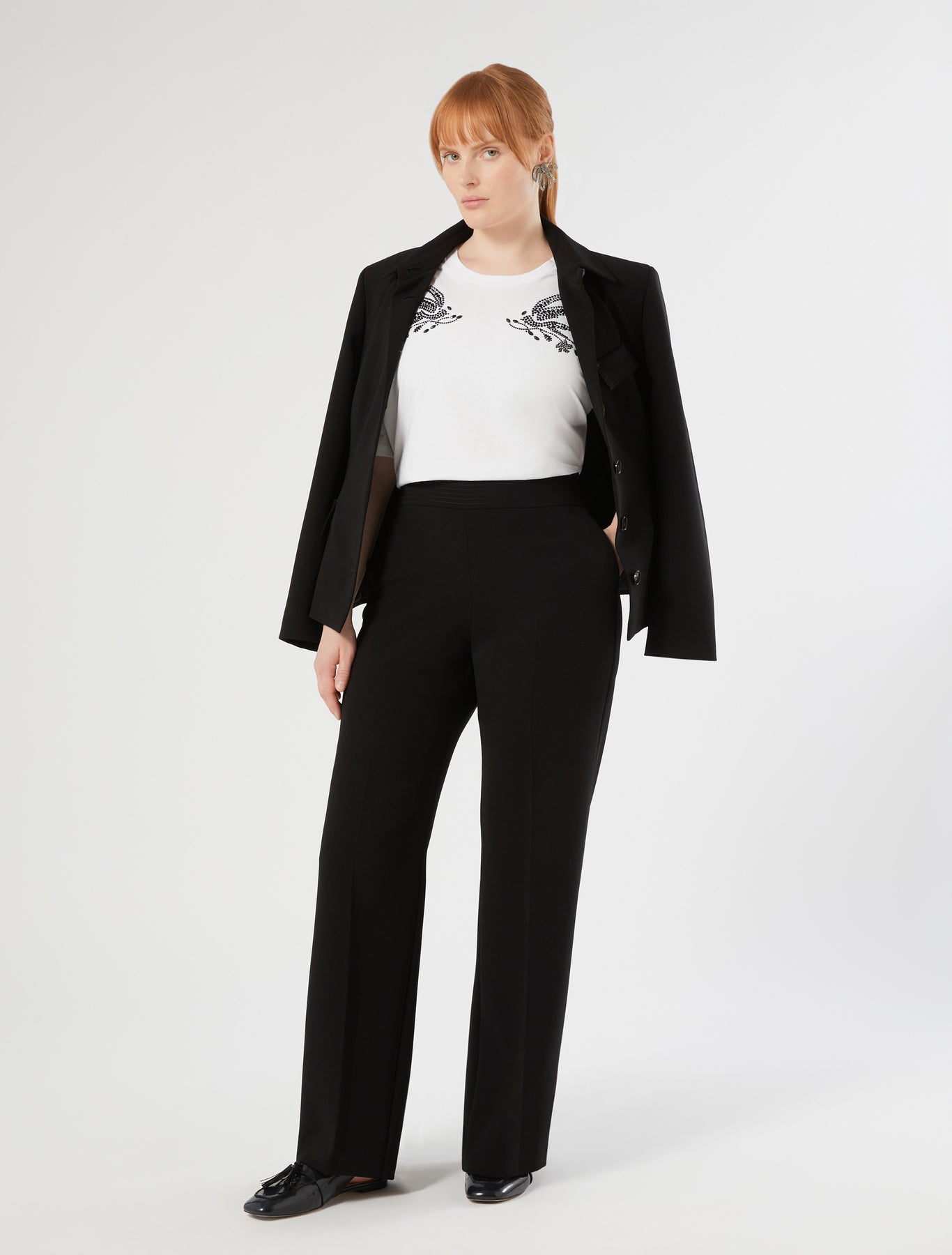 marina rinaldi embroidered jersey t-shirt for woman