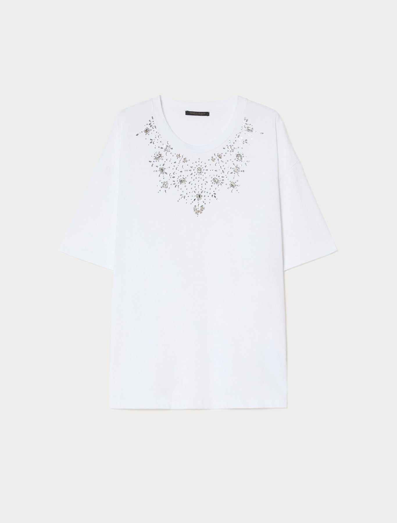marina rinaldi embroidered jersey t-shirt for woman