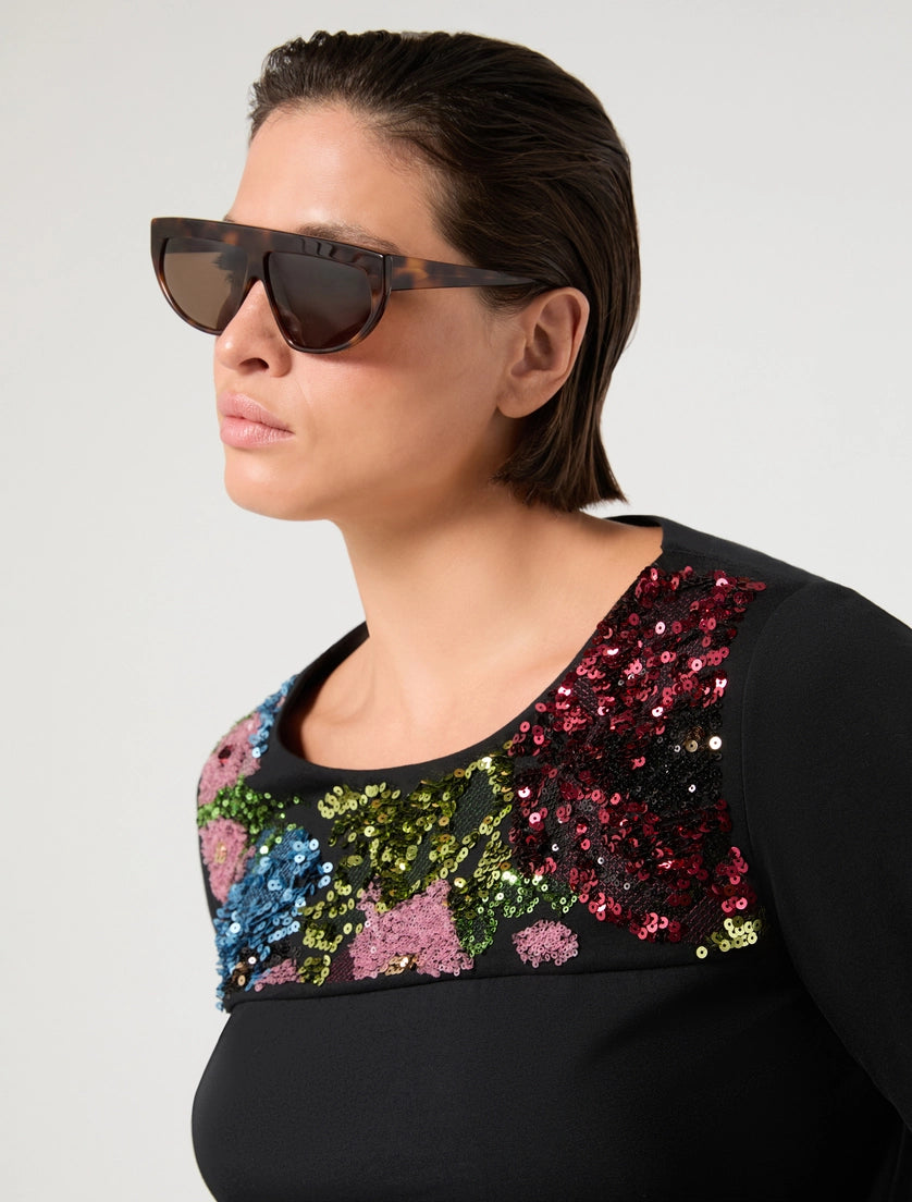 Embroidered jersey T-shirt