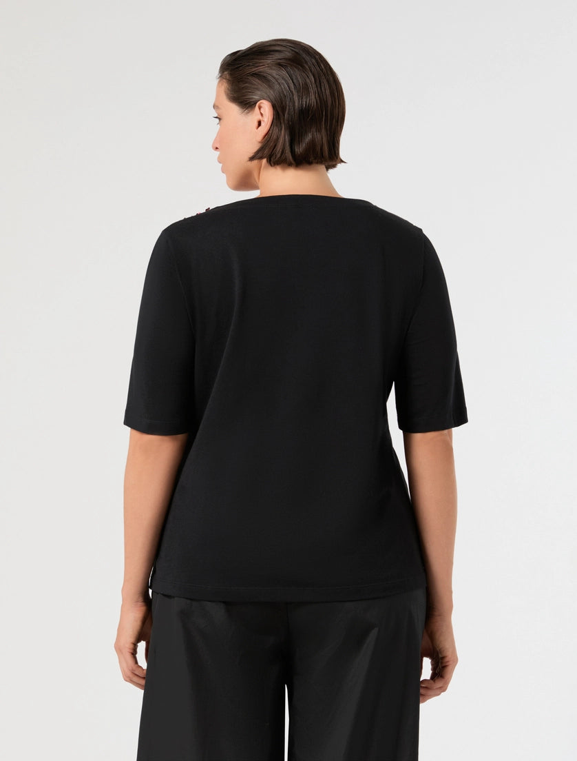 Embroidered jersey T-shirt