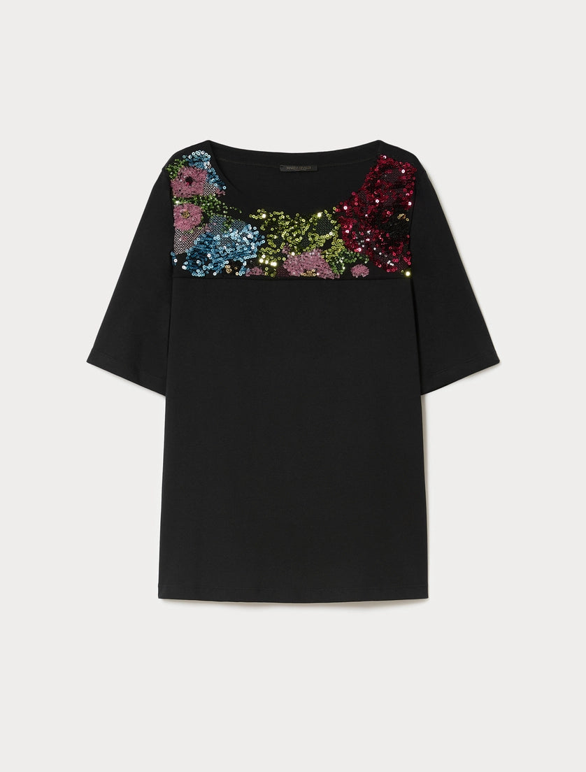 Embroidered jersey T-shirt