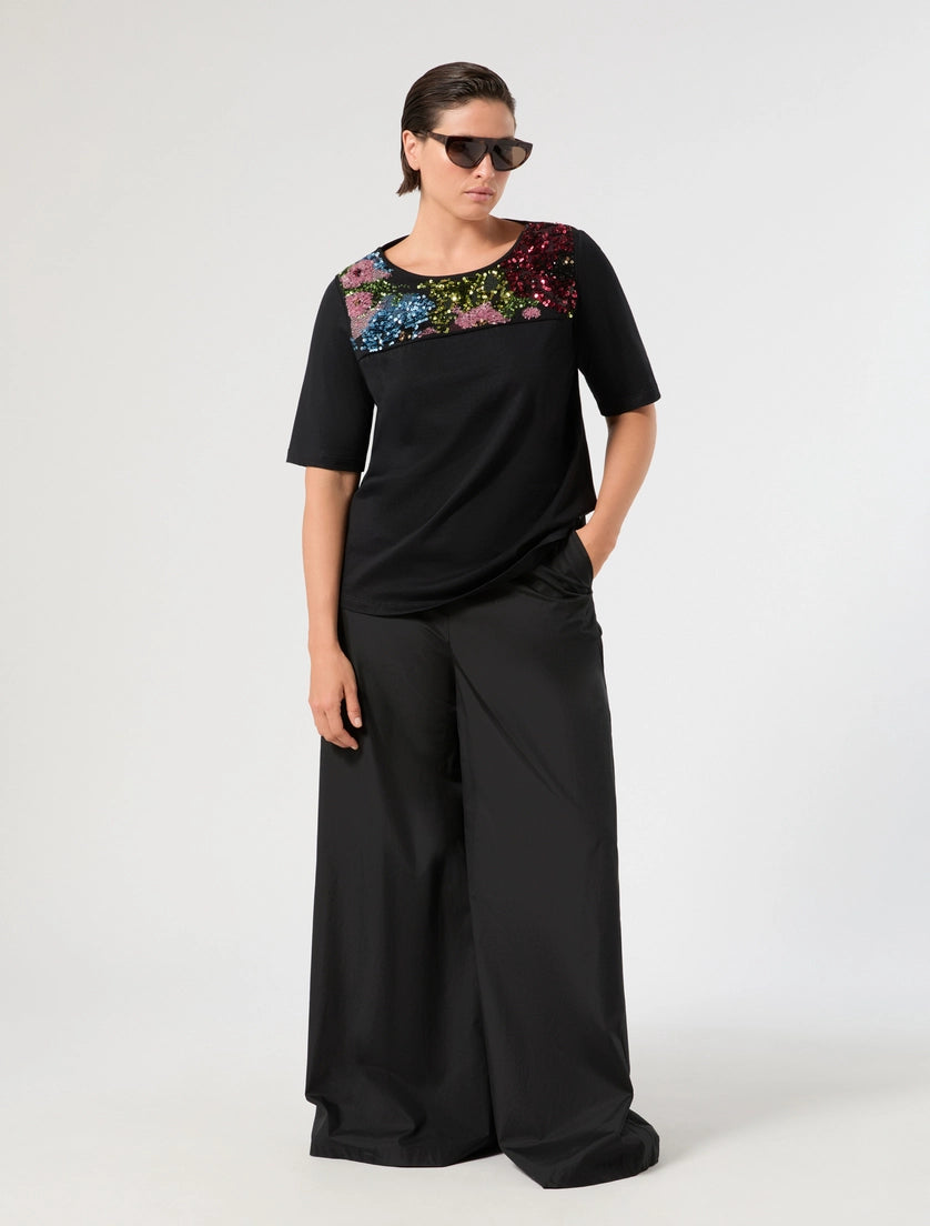 Embroidered jersey T-shirt