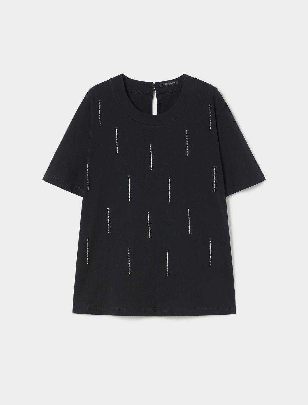 Rhinestone-adorned jersey T-shirt