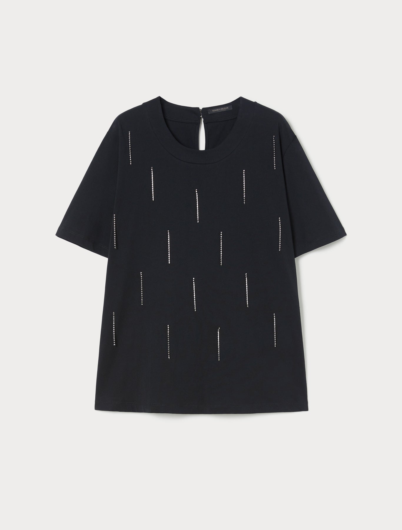 Rhinestone-adorned jersey T-shirt