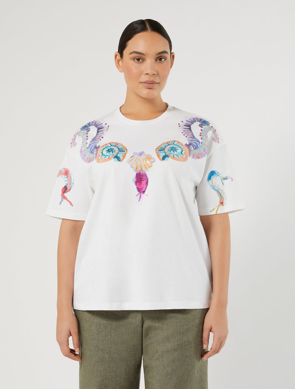 marina rinaldi cotton jersey t-shirt for woman