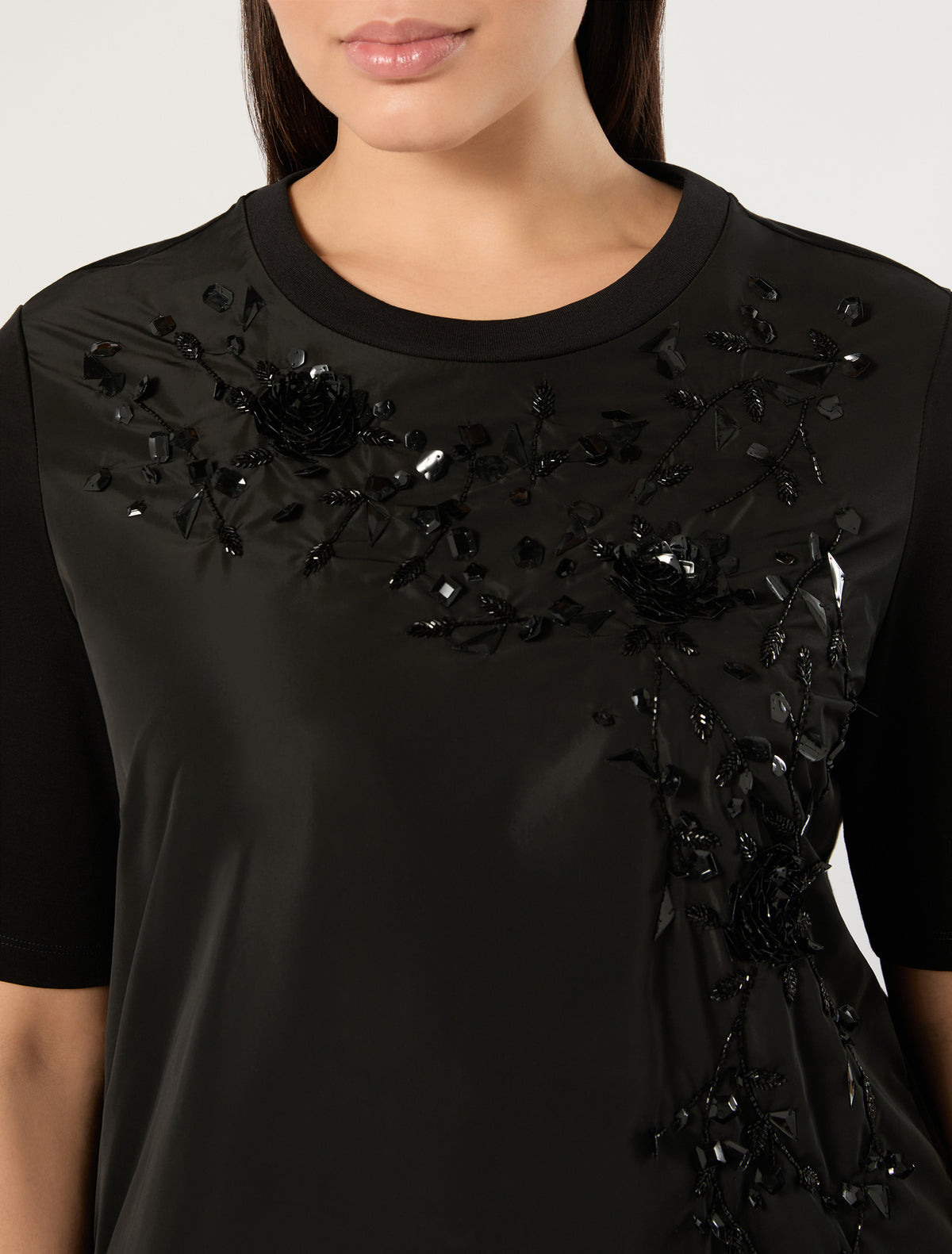 Marina Rinaldi jersey and taffeta t-shirt for woman